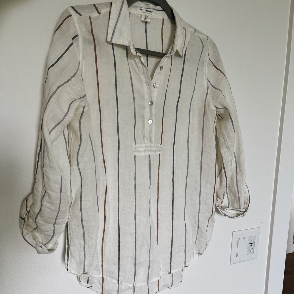 Artisan NY linen stripe tunic